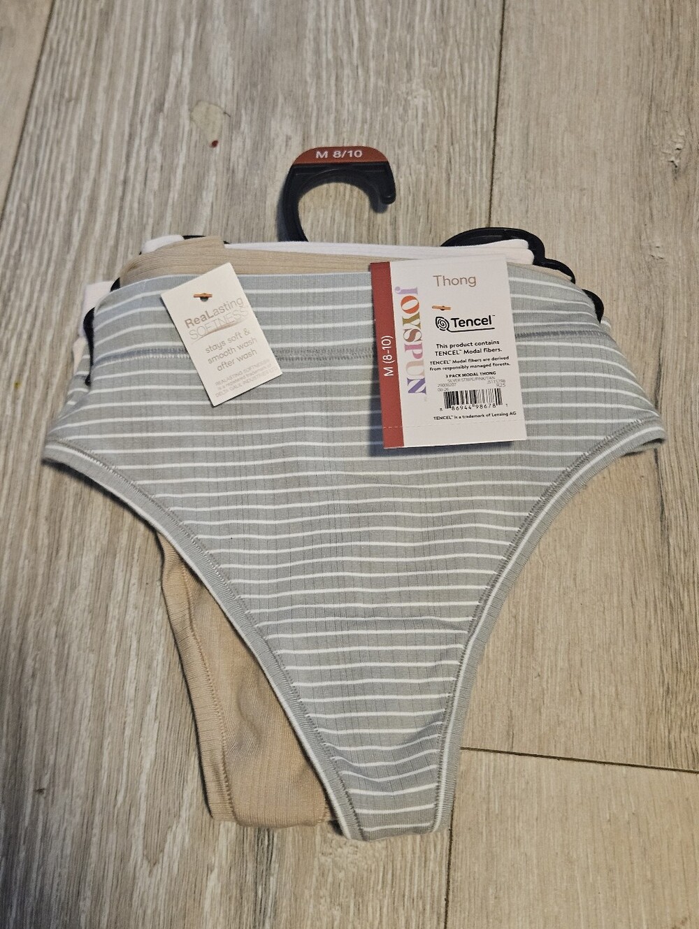Joyspun Women Medium M 8/10 Ribbed Modal Thong Panties 3 Pack NWT